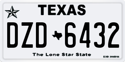 TX license plate DZD6432