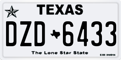TX license plate DZD6433