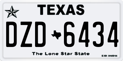 TX license plate DZD6434