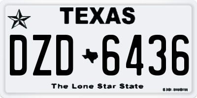 TX license plate DZD6436