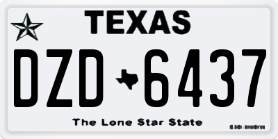 TX license plate DZD6437