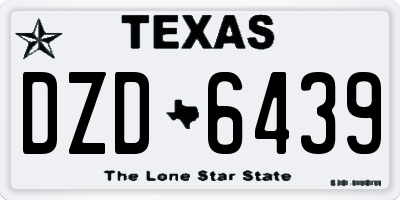TX license plate DZD6439