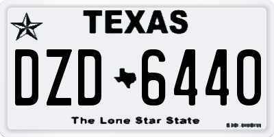 TX license plate DZD6440