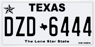 TX license plate DZD6444