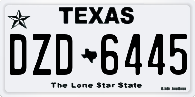 TX license plate DZD6445