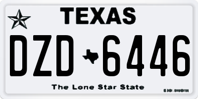 TX license plate DZD6446
