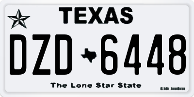 TX license plate DZD6448