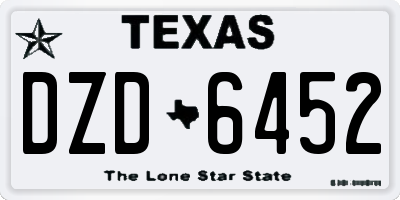 TX license plate DZD6452