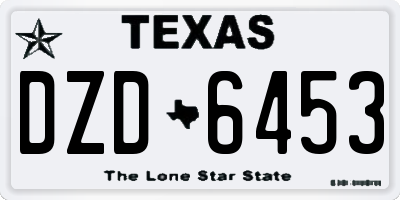 TX license plate DZD6453