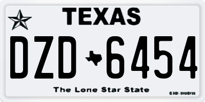TX license plate DZD6454