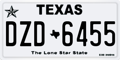 TX license plate DZD6455