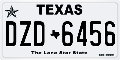 TX license plate DZD6456