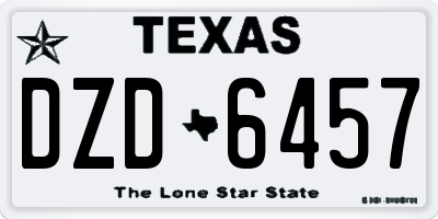 TX license plate DZD6457