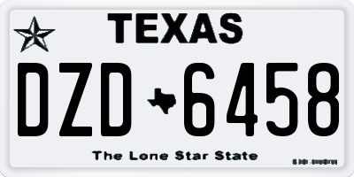 TX license plate DZD6458