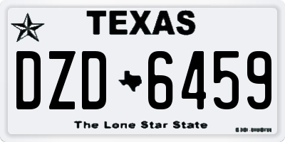 TX license plate DZD6459