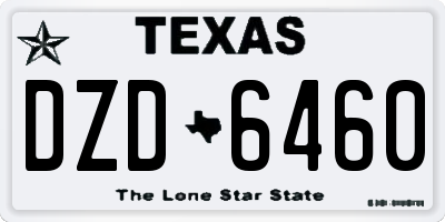 TX license plate DZD6460