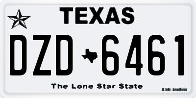 TX license plate DZD6461