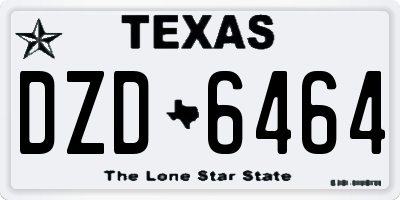 TX license plate DZD6464
