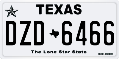 TX license plate DZD6466