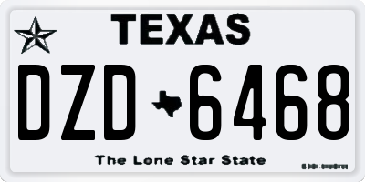 TX license plate DZD6468
