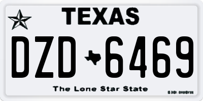 TX license plate DZD6469
