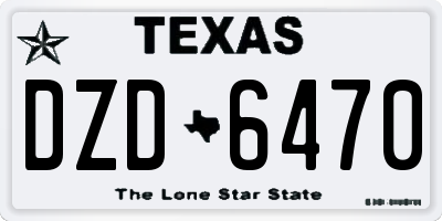 TX license plate DZD6470