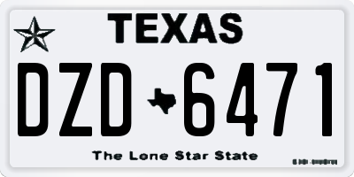 TX license plate DZD6471