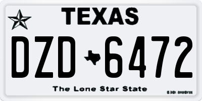 TX license plate DZD6472