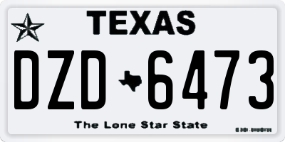 TX license plate DZD6473