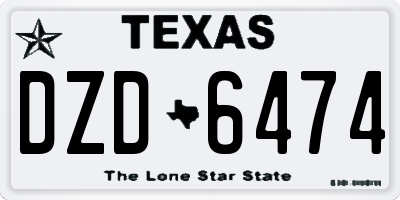 TX license plate DZD6474