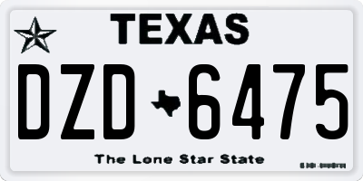 TX license plate DZD6475