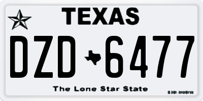 TX license plate DZD6477