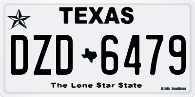 TX license plate DZD6479