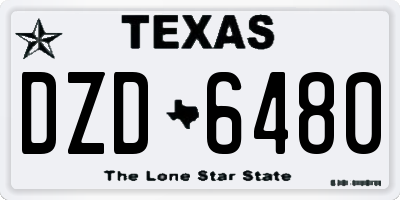TX license plate DZD6480