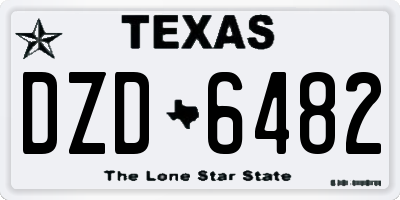 TX license plate DZD6482