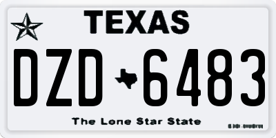 TX license plate DZD6483