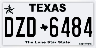 TX license plate DZD6484