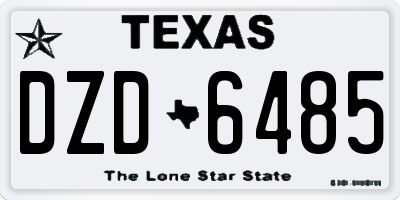 TX license plate DZD6485