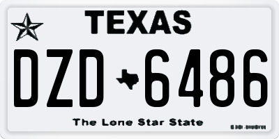 TX license plate DZD6486