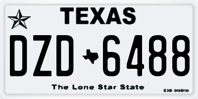 TX license plate DZD6488