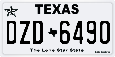 TX license plate DZD6490