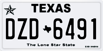 TX license plate DZD6491