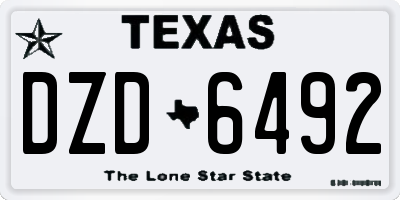 TX license plate DZD6492