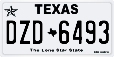 TX license plate DZD6493