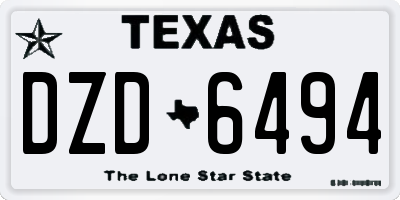 TX license plate DZD6494