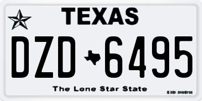TX license plate DZD6495