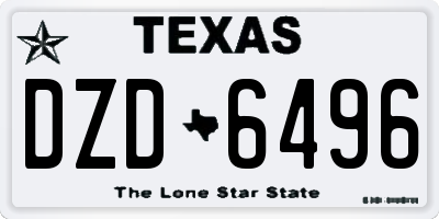 TX license plate DZD6496