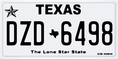 TX license plate DZD6498