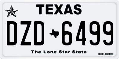 TX license plate DZD6499