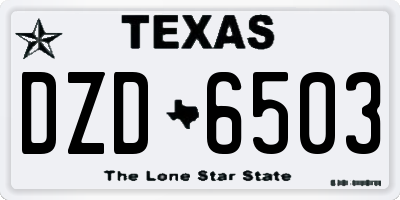 TX license plate DZD6503